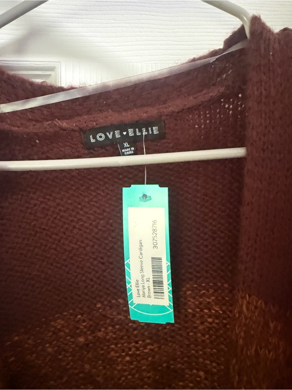 Love Ellie Rust Brown Open-Front Women's Sweater Cardigan - Picture 2 of 3